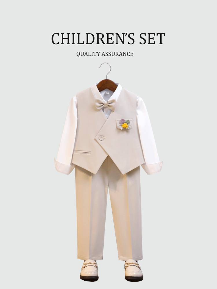Boys' dress set British wedding flower girl baby baby birthday host catwalk show, children's small suit, children's small suit