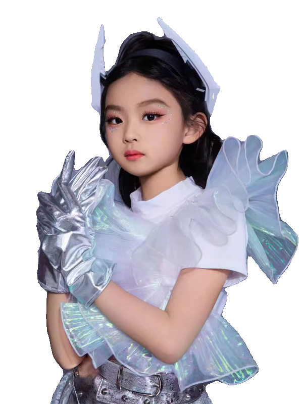 Yuan Universe Future Science and Technology Girls Walking Dragon Tailing Silver White Border Short Skin Set Mechanical Wind Model