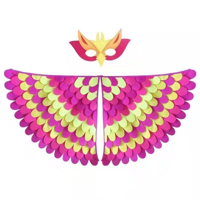 Fever wings Animal Bird Wing Set Cloak Peacock Parrot Halloween Funmelon Children's Performance Prop