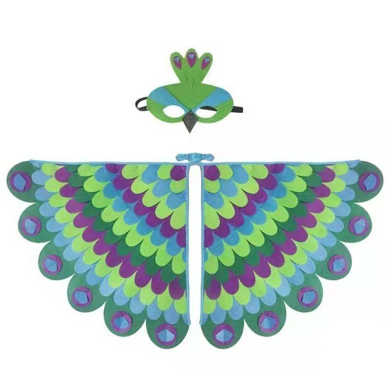 Fever wings Animal Bird Wing Set Cloak Peacock Parrot Halloween Funmelon Children's Performance Prop