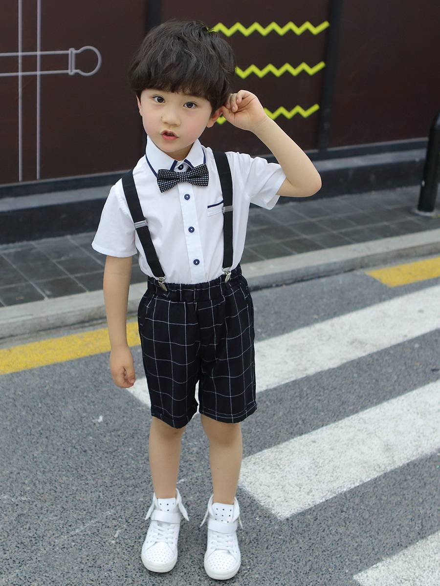 Children's dress boys' small suit suit summer handsome Yinglun wind host performed the flower boy boy format