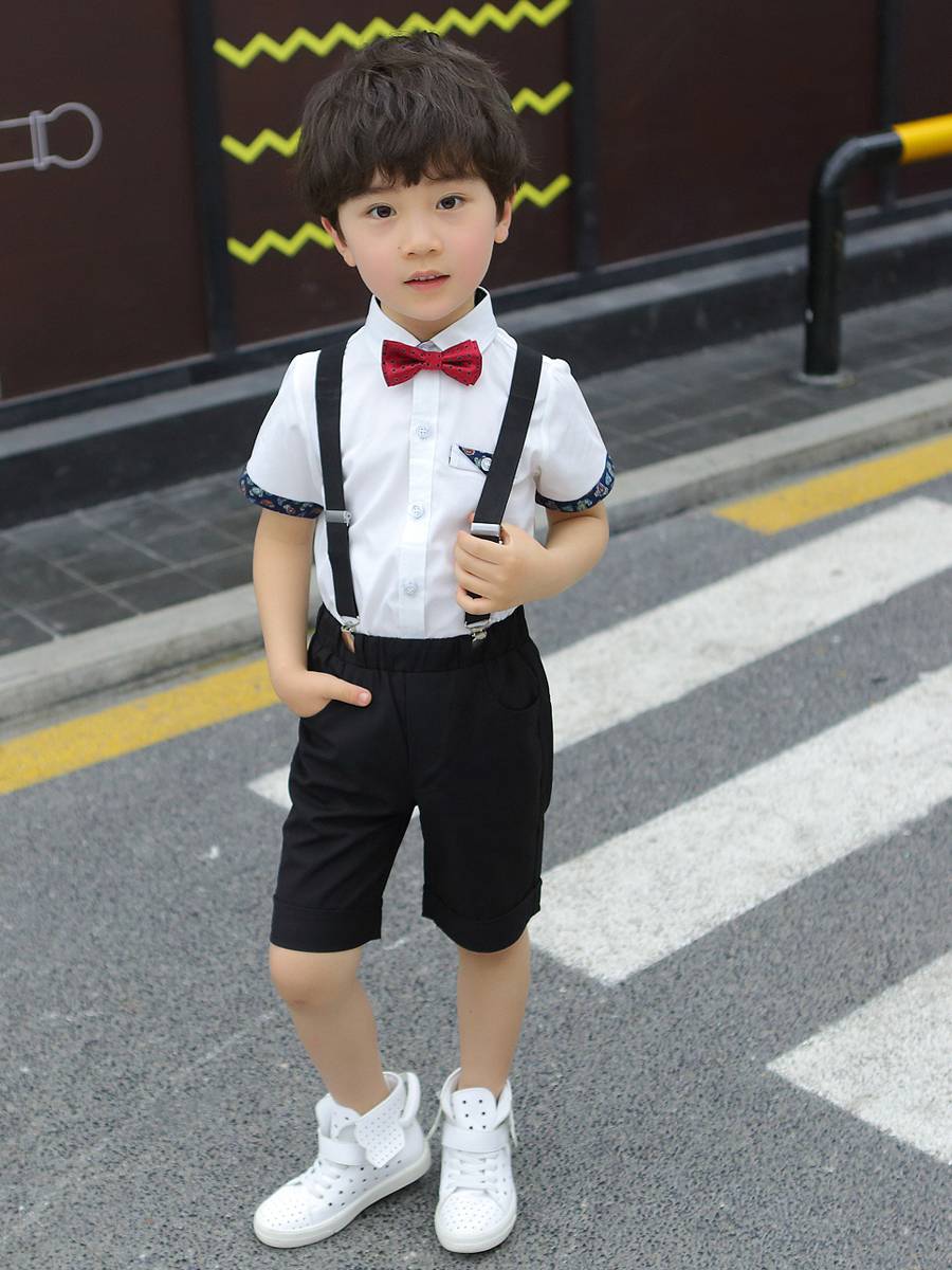 Children's dress boys' small suit suit summer handsome Yinglun wind host performed the flower boy boy format