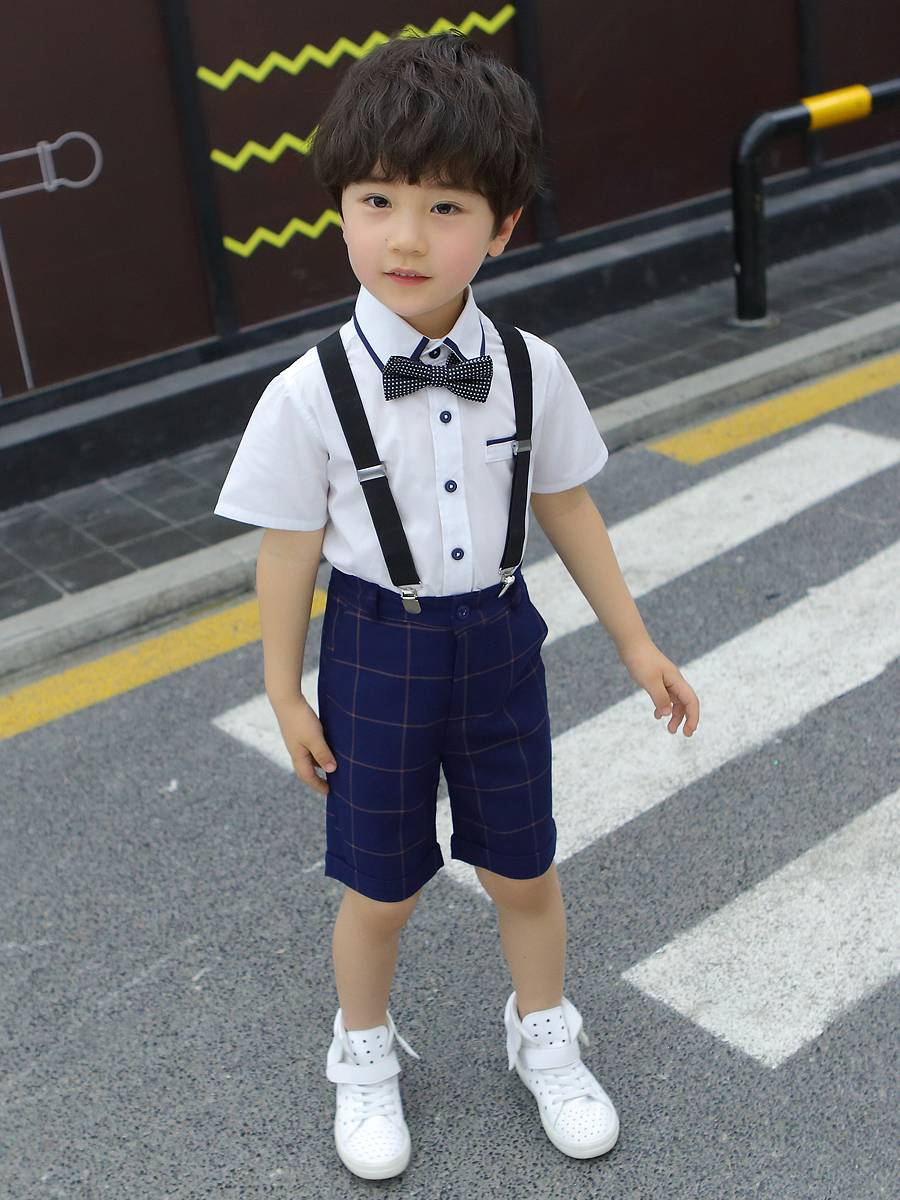 Children's dress boys' small suit suit summer handsome Yinglun wind host performed the flower boy boy format