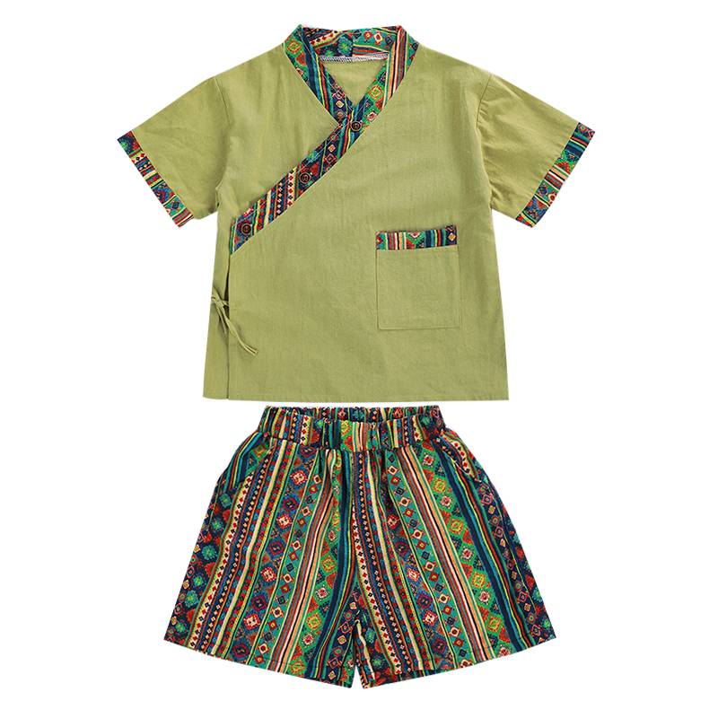 Boys Dai Costume Set Pour Water Slim Water Slim Water Female Ethnic Minority Hanfu Children Yunnan West Shuangdian Na clothing tourism
