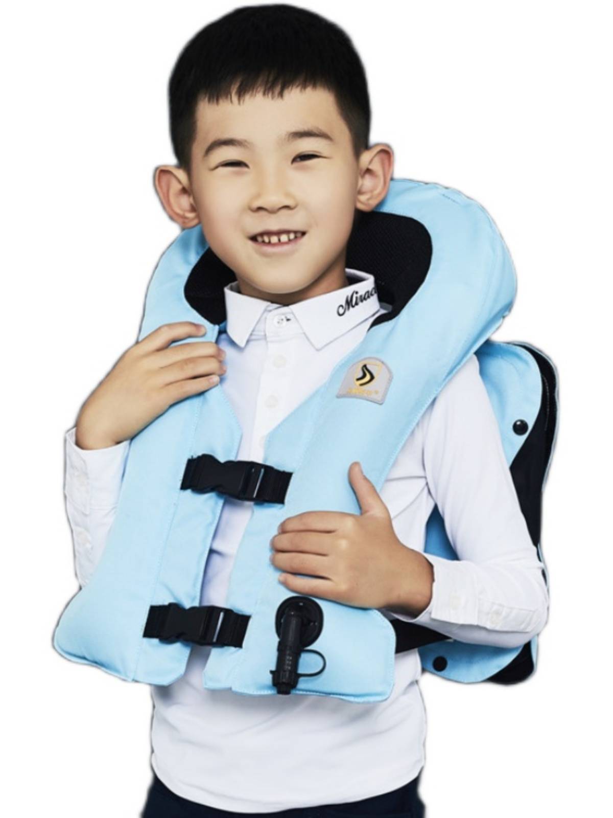 Full-time inflating of boys and girls on horse-carriage-protected vests