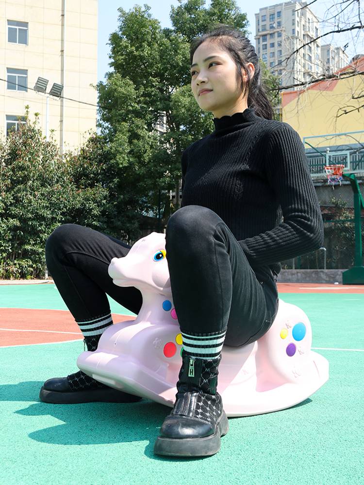 Kindergarten Trojan Children Plastic Riding Horse Champion Roasca toy Room Baby Riding Children's Horseing Children Outside Outside