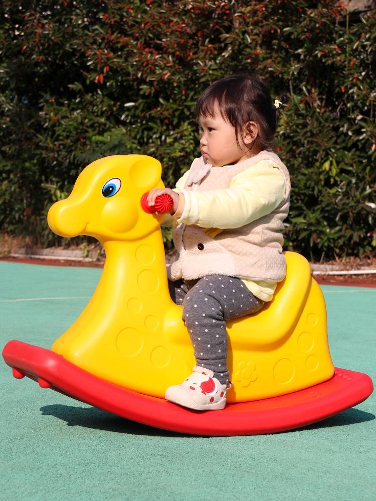 Kindergarten Trojan Children Plastic Riding Horse Champion Roasca toy Room Baby Riding Children's Horseing Children Outside Outside