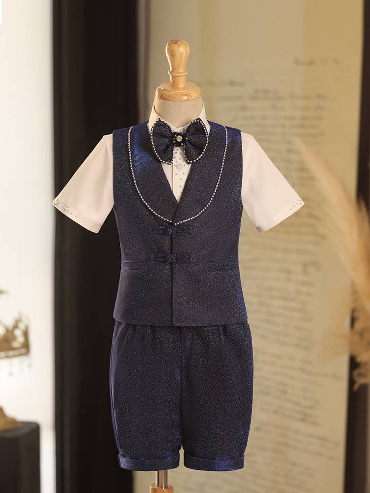 Children's suit set Boys 2024 new models catwalk new Chinese stage tide host piano performance service