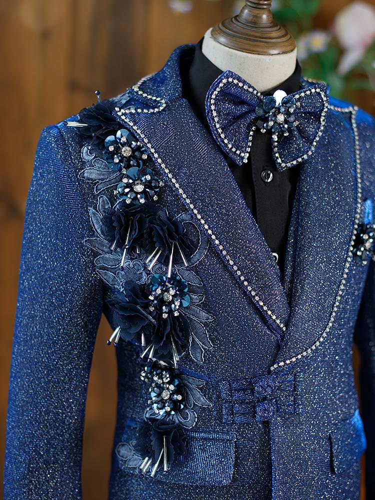 Children's suit set Boys 2024 new models catwalk new Chinese stage tide host piano performance service