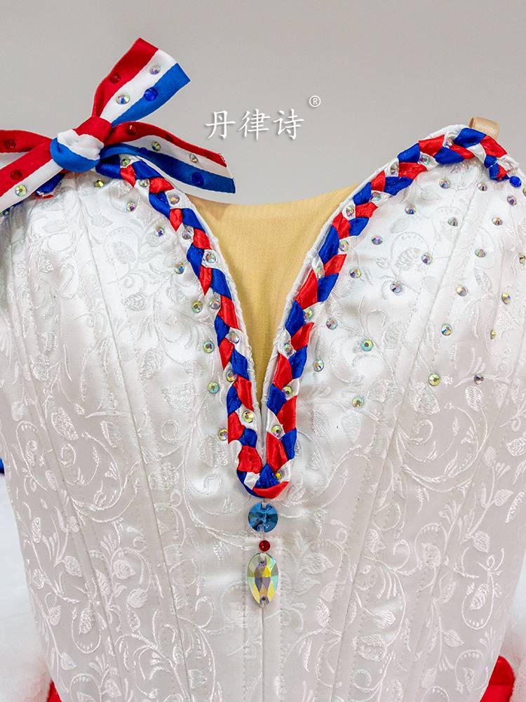 Professional tailor -made white ballet dance tutu skirt in Paris's flame competition dance ostricity children's adult service
