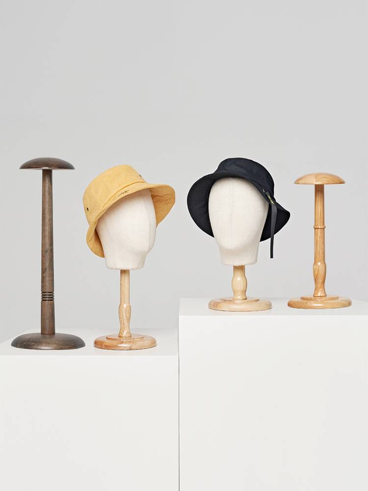 Hat standing hat rack clothing shop hat shelf supporting household clothing solid wood hat shop window head mold display rack