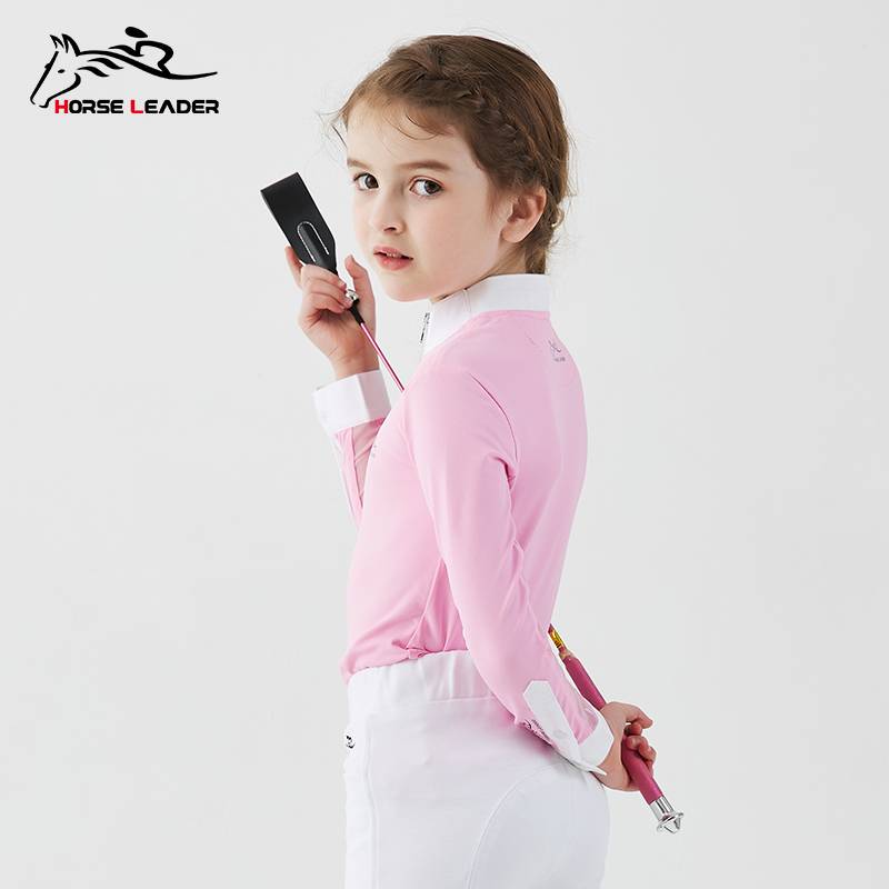 Children's Equestrian T -shirt Riding Equipment Spring and Summer Speed Dry training long -sleeved top boys Girls Girl Equestrian clothing