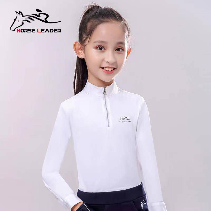 Children's Equestrian T -shirt Riding Equipment Spring and Summer Speed Dry training long -sleeved top boys Girls Girl Equestrian clothing