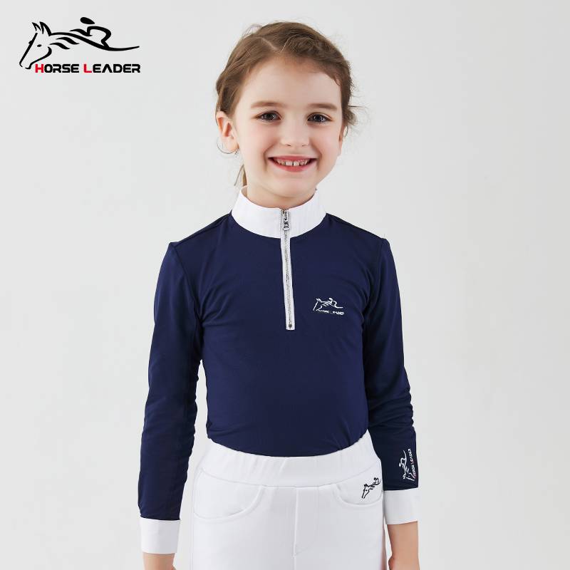 Children's Equestrian T -shirt Riding Equipment Spring and Summer Speed Dry training long -sleeved top boys Girls Girl Equestrian clothing