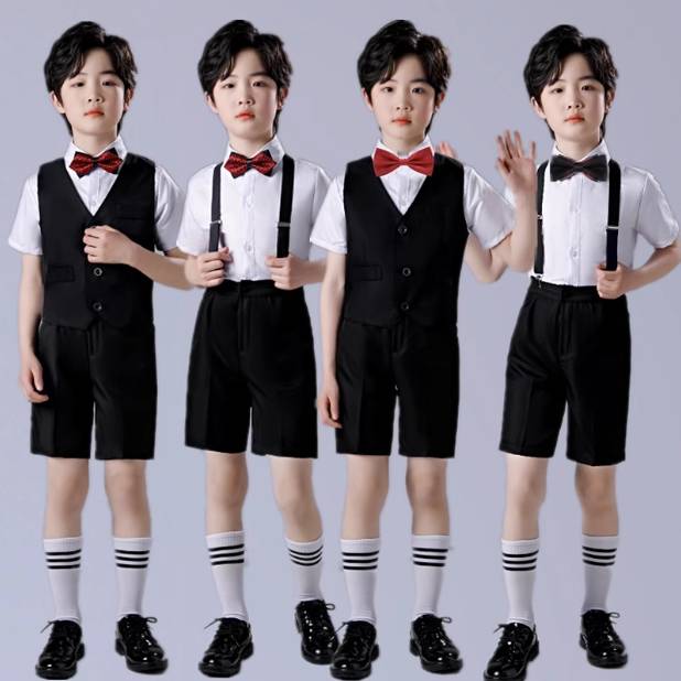 Boys suit suit flower girl dress back pants piano performance chorus recitation kindergarten graduation performance service