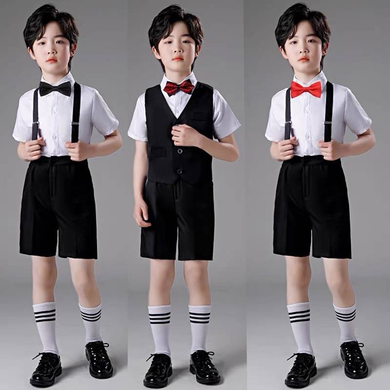 Boys suit suit flower girl dress back pants piano performance chorus recitation kindergarten graduation performance service