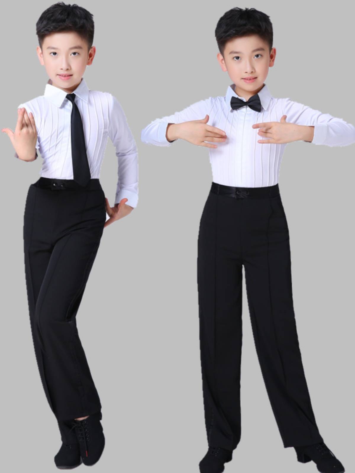 Boy Latin Dance Clothing Children's Standard Standard Examination Server Practice Service Children's White Dance Performance Service