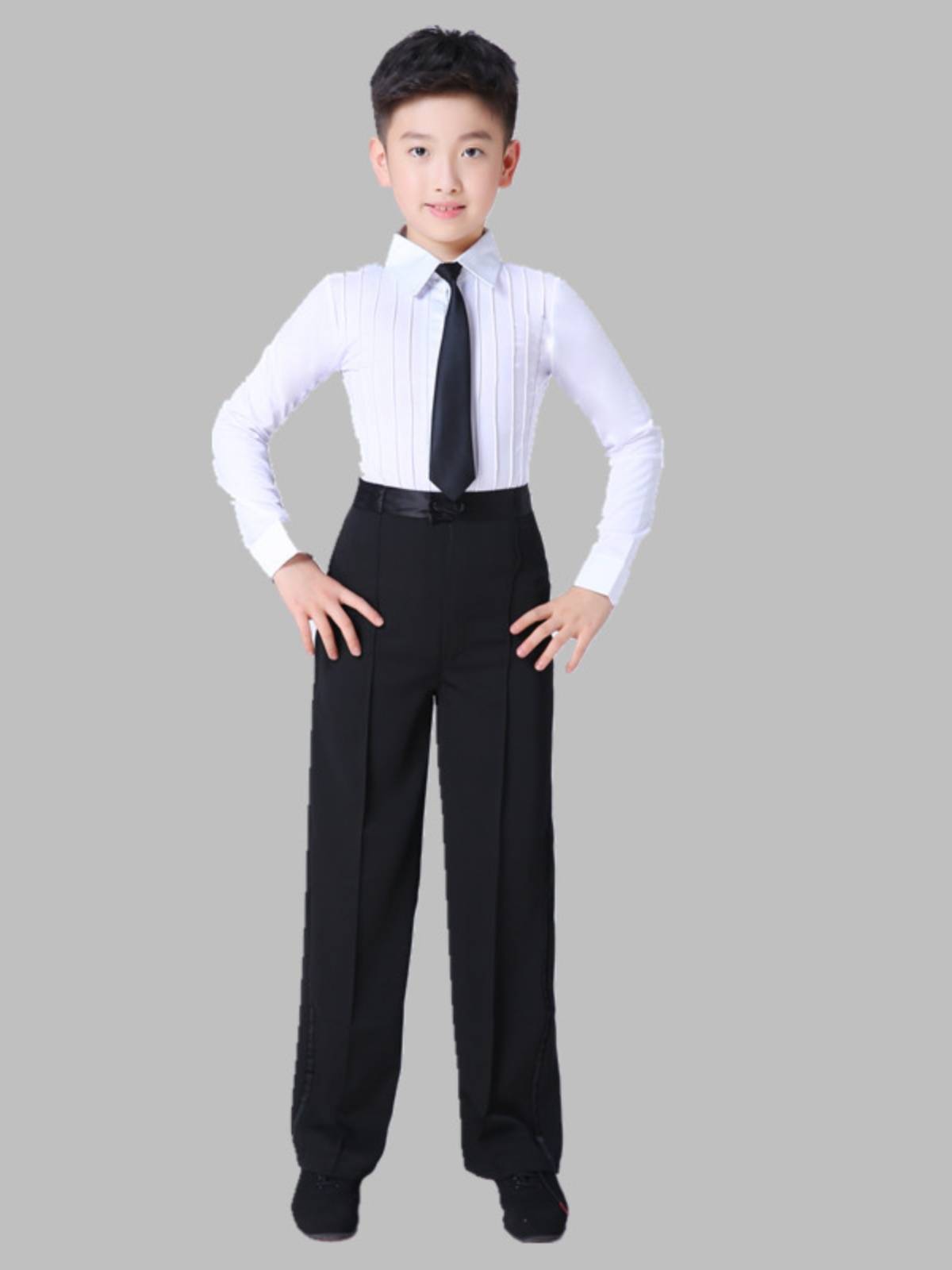 Boy Latin Dance Clothing Children's Standard Standard Examination Server Practice Service Children's White Dance Performance Service