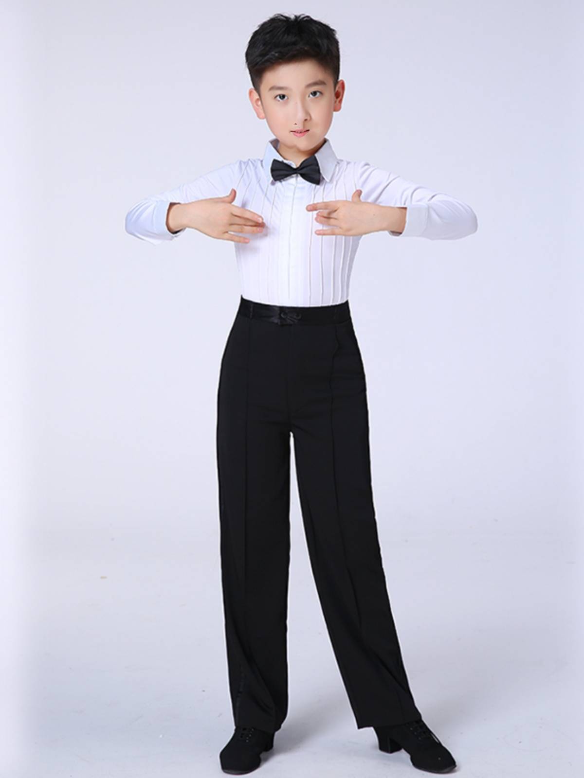 Boy Latin Dance Clothing Children's Standard Standard Examination Server Practice Service Children's White Dance Performance Service