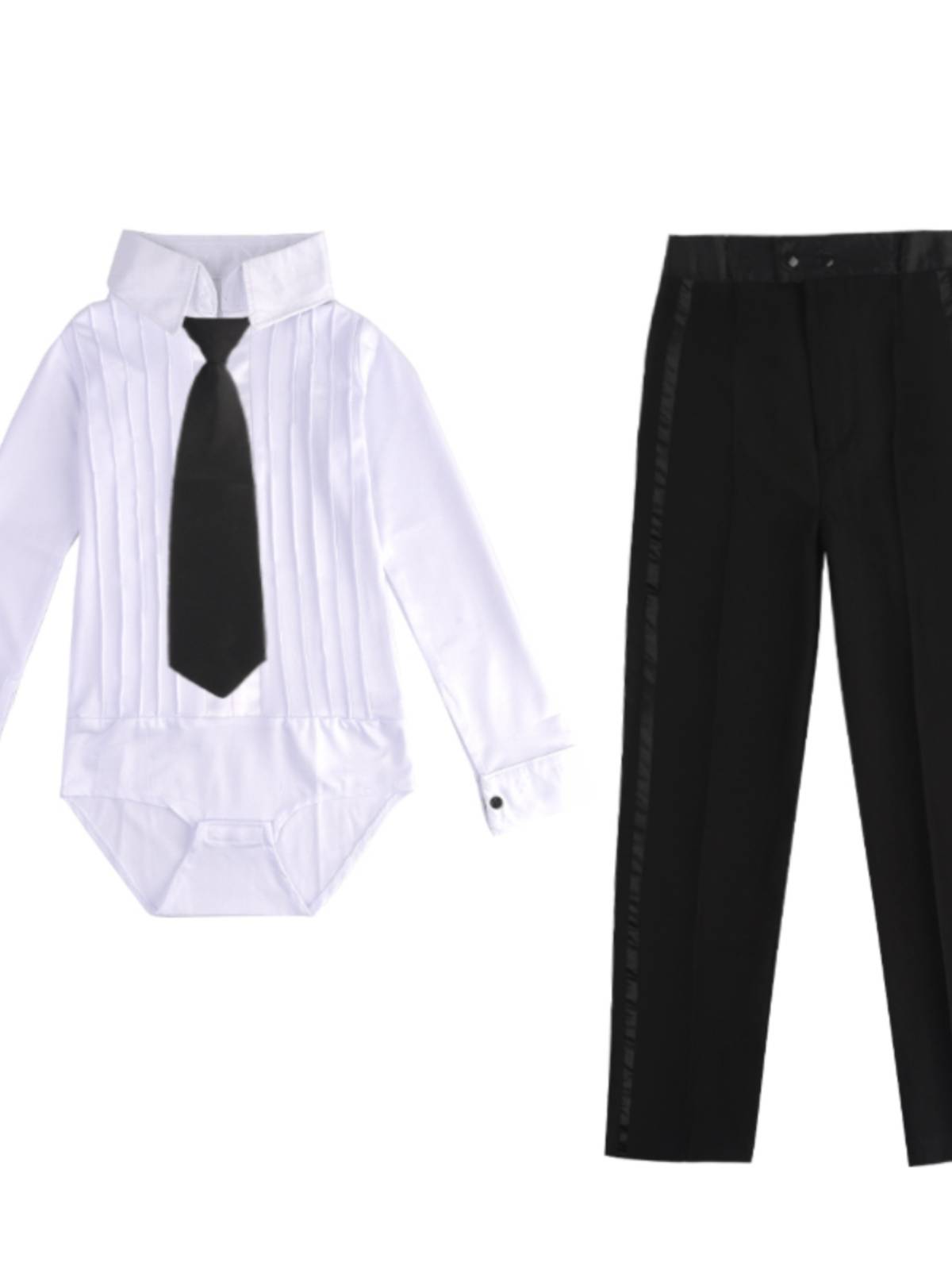 Boy Latin Dance Clothing Children's Standard Standard Examination Server Practice Service Children's White Dance Performance Service
