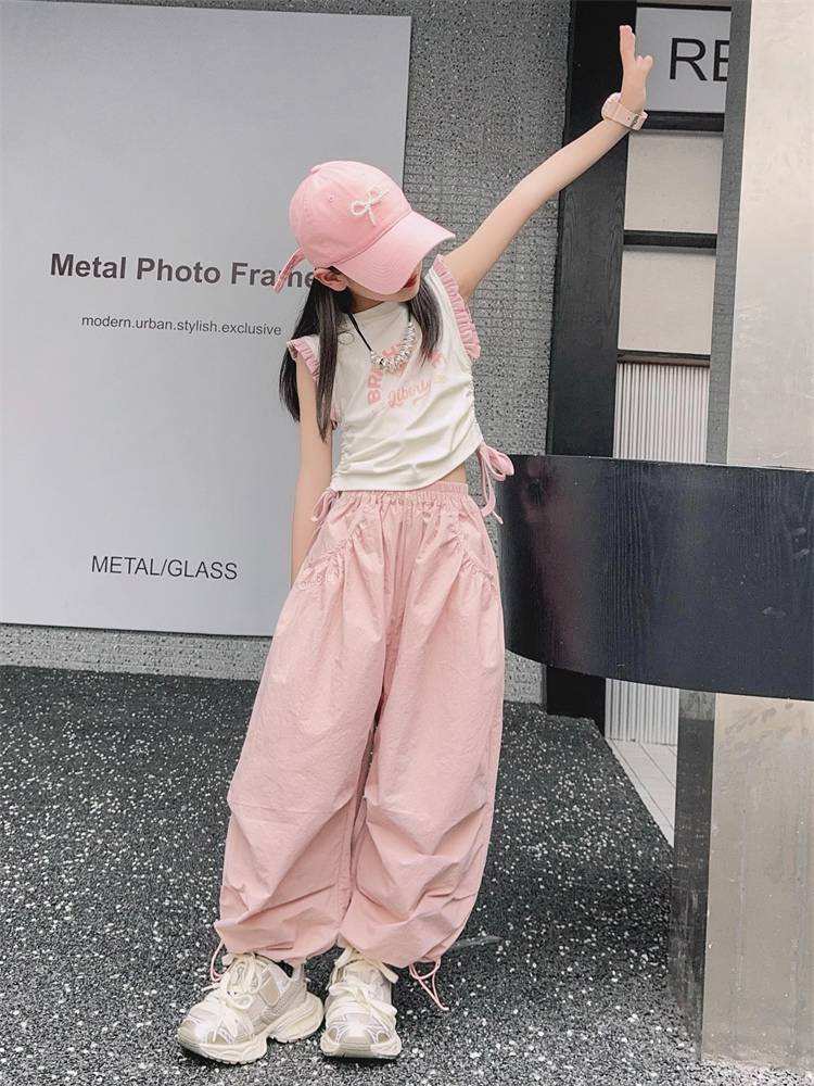 Jazz dance girl clothing summer children Jazz dance set sweet cool wind flying sleeve sleeve bundle workpiece pants