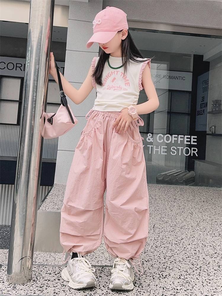 Jazz dance girl clothing summer children Jazz dance set sweet cool wind flying sleeve sleeve bundle workpiece pants
