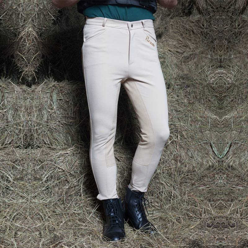 Eight -foot dragon men's beige horses horses horse pants riding pants elastic fabric spring autumn breathable sweat absorption riding equestrian equestrian