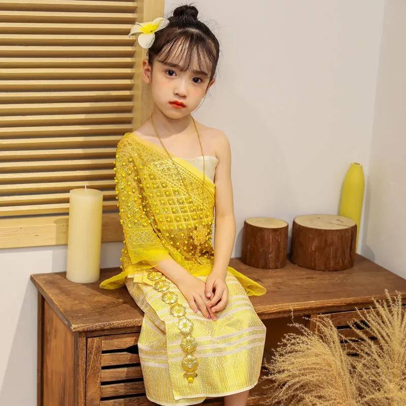 Picna Travel Photo Dai Costume Liuyi Children's Performance Server Thai style Dai skirt sleeve