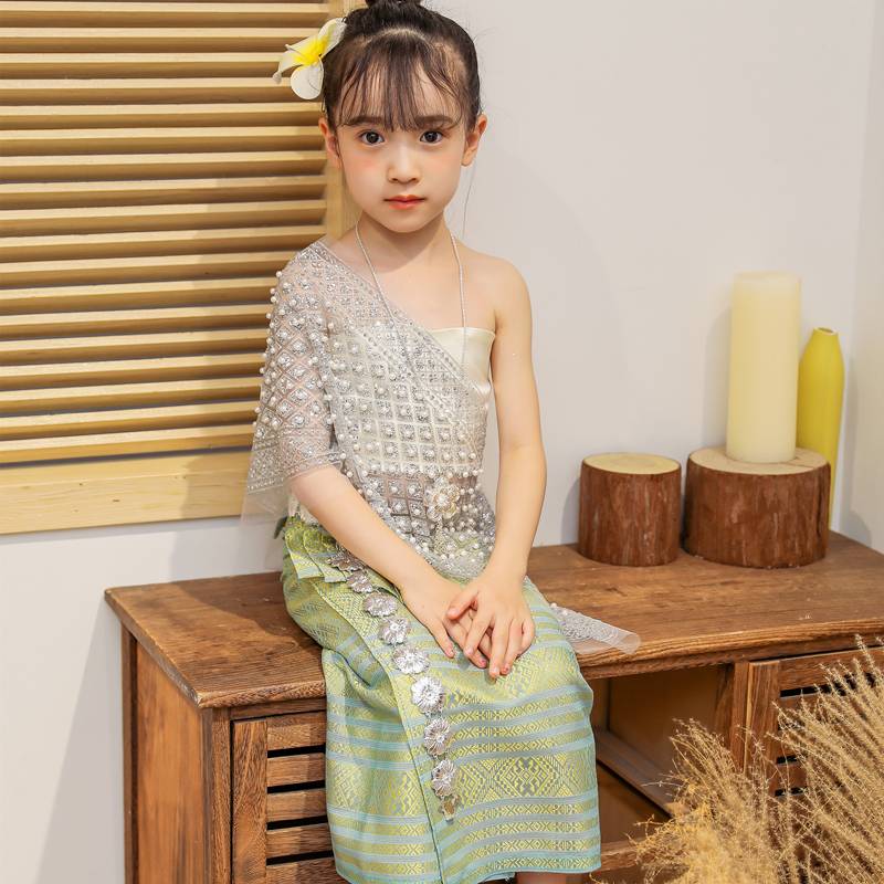 Picna Travel Photo Dai Costume Liuyi Children's Performance Server Thai style Dai skirt sleeve