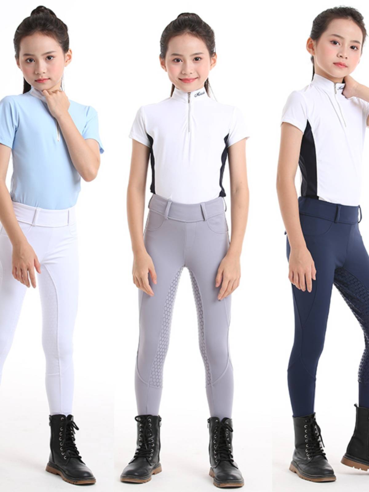 Silicone High Bullet Equestrian Pants Spring and Summer Children's Breath Ride Training Pants Knight Clothing Full Plastic Marma Pants