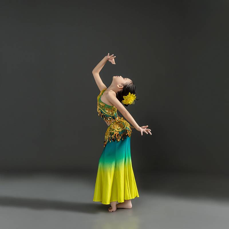 Children's Dai Dance Performance Clothing Performance Dressing Fish Tail Skirt Female Adult Active Art Test Peacock Dance