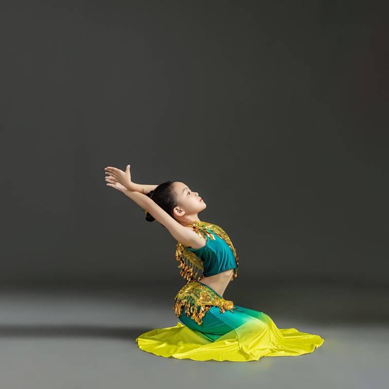 Children's Dai Dance Performance Clothing Performance Dressing Fish Tail Skirt Female Adult Active Art Test Peacock Dance
