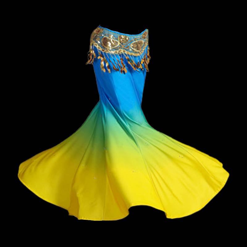 Blue-grain yellow, gold-coloured, single skirt