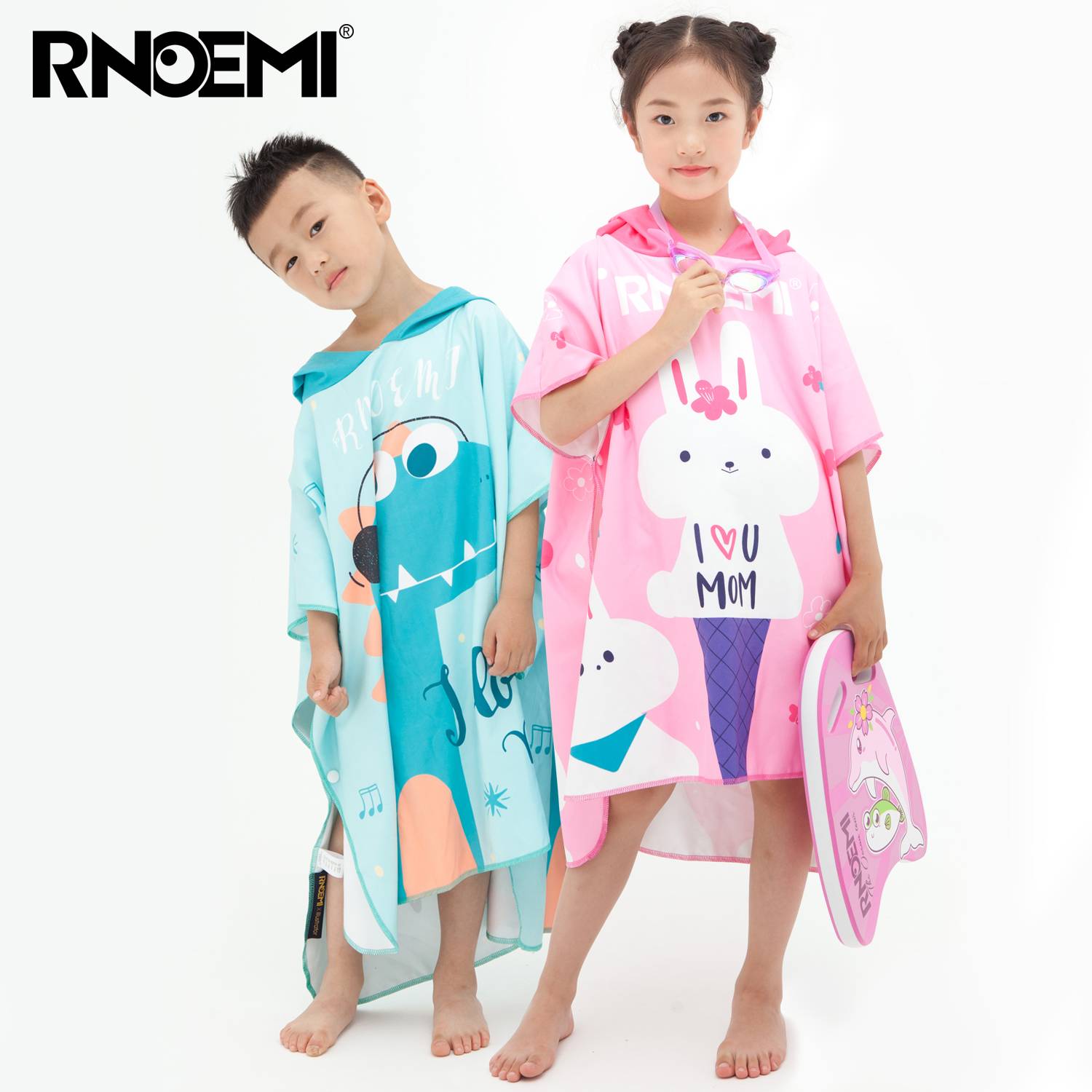 Children's bathrobe swimming bath towel cape with hat sports absorption, water absorption beach towel fast dry baby girl dedicated