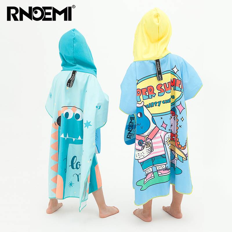 Children's bathrobe swimming bath towel cape with hat sports absorption, water absorption beach towel fast dry baby girl dedicated
