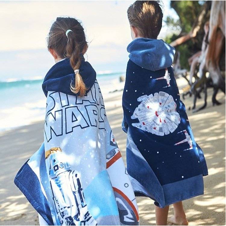 Children's summer seaside fast dry bath robe beach swimming towels, water absorption with hats, bath towels thin cloak men, big man