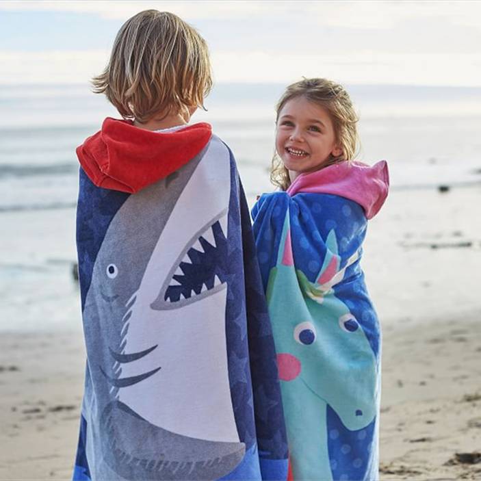 Children's summer seaside fast dry bath robe beach swimming towels, water absorption with hats, bath towels thin cloak men, big man