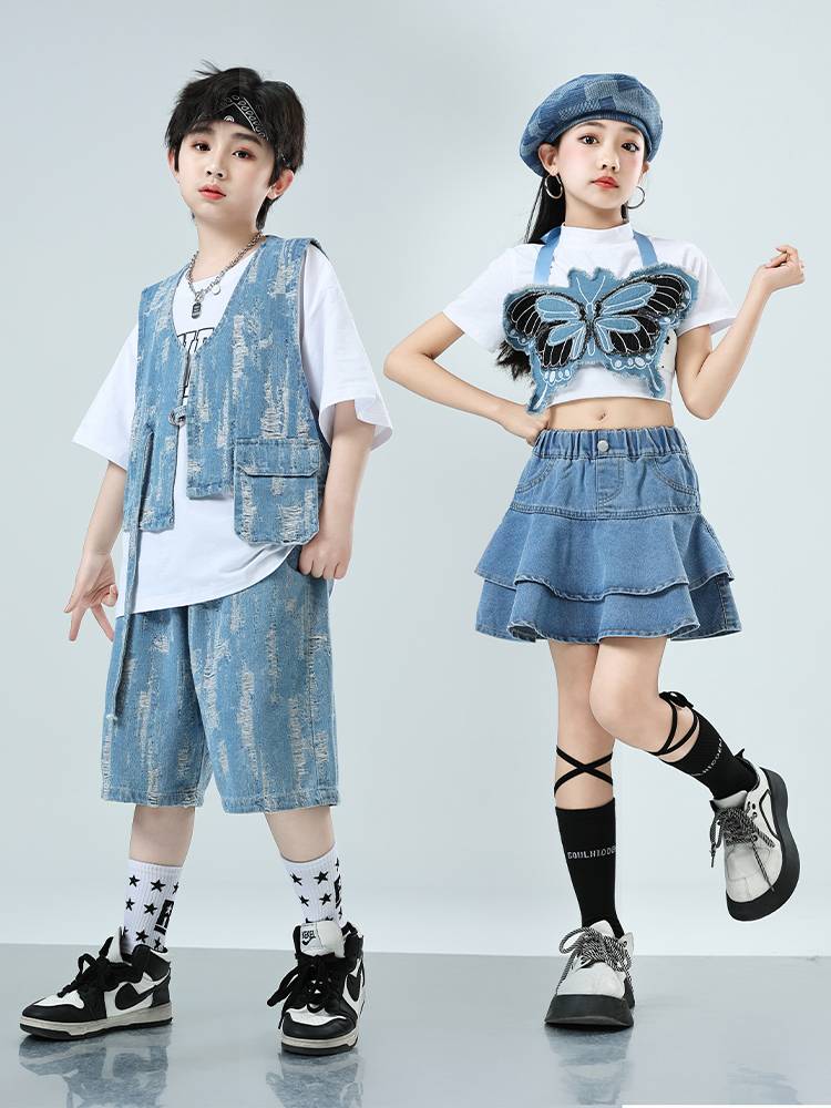 Children's street dance service summer boys hip -hop performance service girl jazz dance show show show tidal shelter drum butterfly