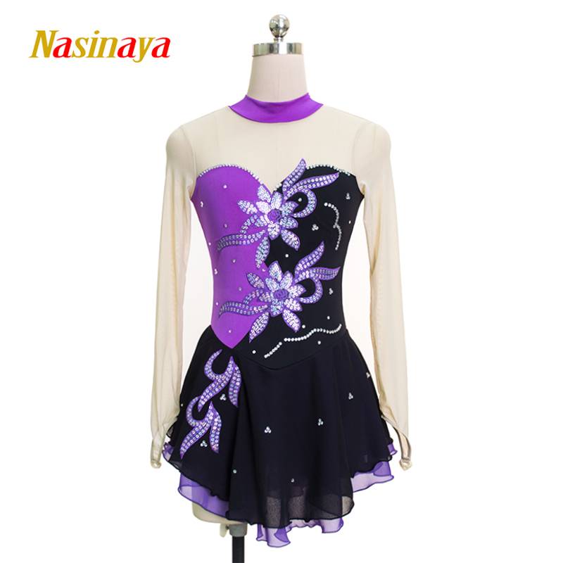 Funo Fantastic Skating suit Performance Services Customized Children Adult Girls Competition Skirt Playing Color Diamond Diamond
