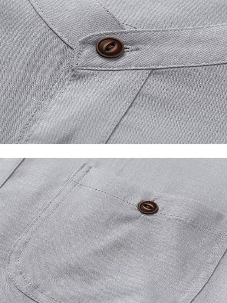 Jordan adapt to summer middle-aged suit men's ice silk short-sleeved middle-aged and old father linen summer 40-50 years old