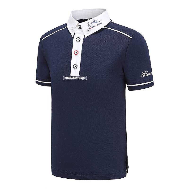 Xia Children's Equestrian Clothing Set Equestrian T -shirt Male Riding Equipment Short -sleeved Knight Clothing Women's Competition Polo shirt