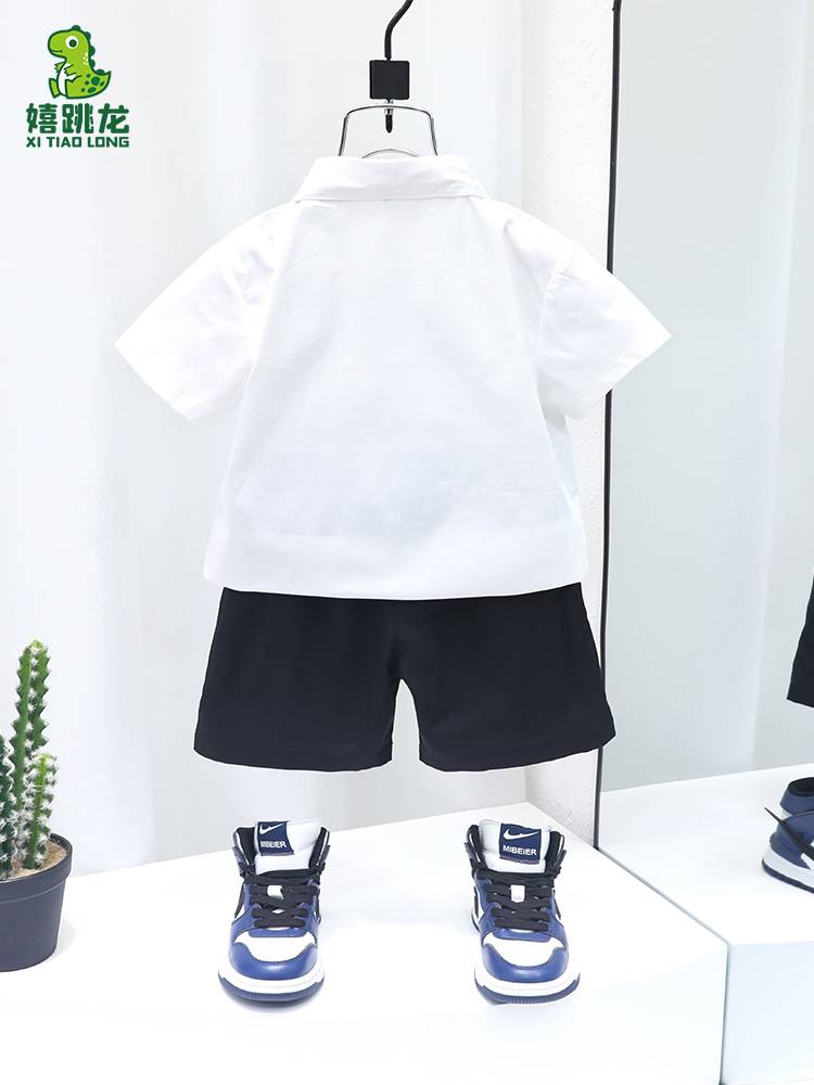 Children's Chinese Captain Service Little Boy Police Uniform Set Boys Police Officer Server Character played June 1 performance service