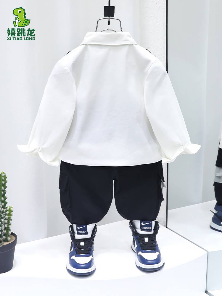 Children's Chinese Captain Service Little Boy Police Uniform Set Boys Police Officer Server Character played June 1 performance service