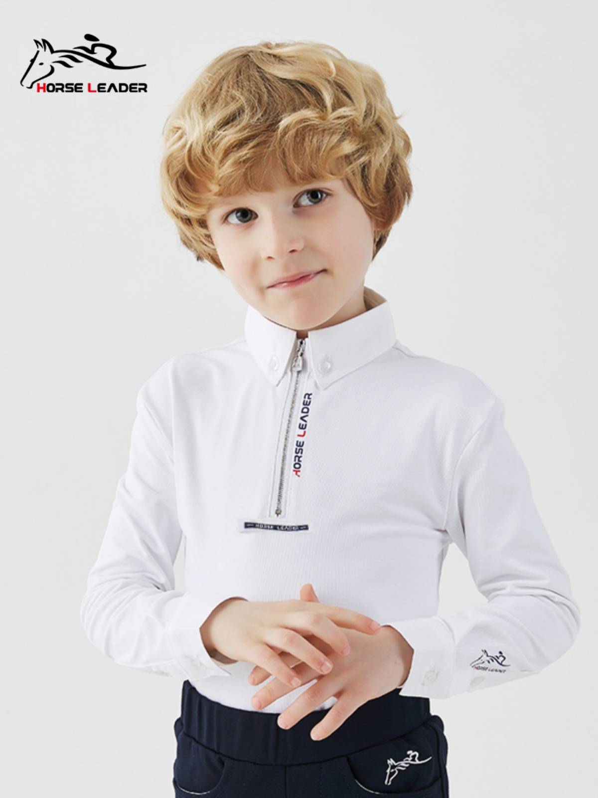 HorseLeader Children's Equestrian Sleeve T -shirts Spring and Summer Farming Ride -ups -and -drying Equestnically Equestnium Clothing