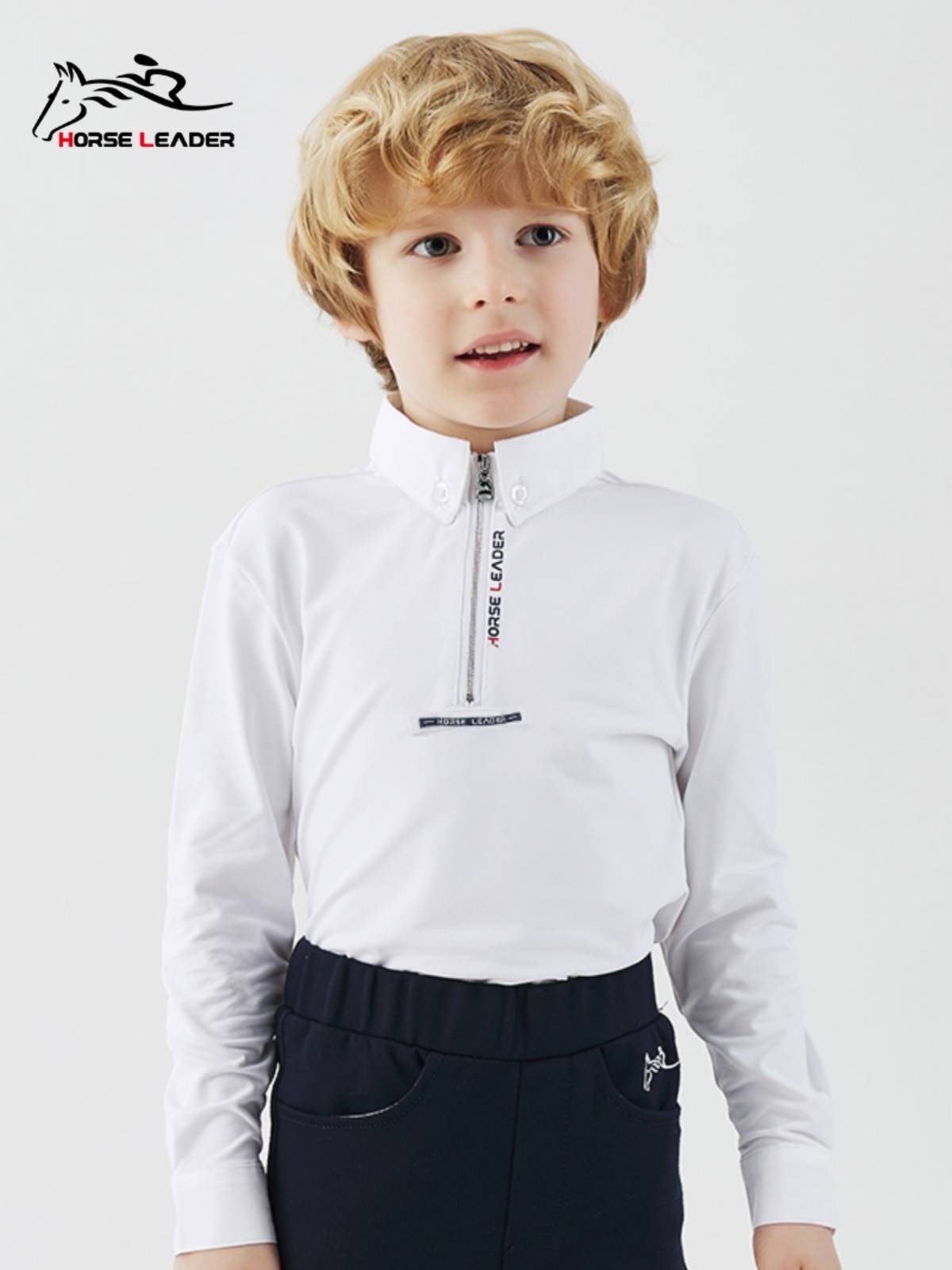 HorseLeader Children's Equestrian Sleeve T -shirts Spring and Summer Farming Ride -ups -and -drying Equestnically Equestnium Clothing