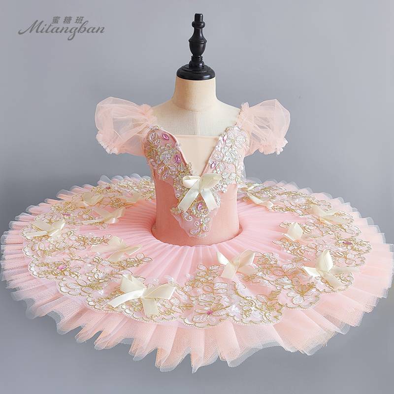 Girls Ballet Skirt New Children's Professional Swan Lake Performance Clothes Tutu Skirt Fairy Baby Dress Powder