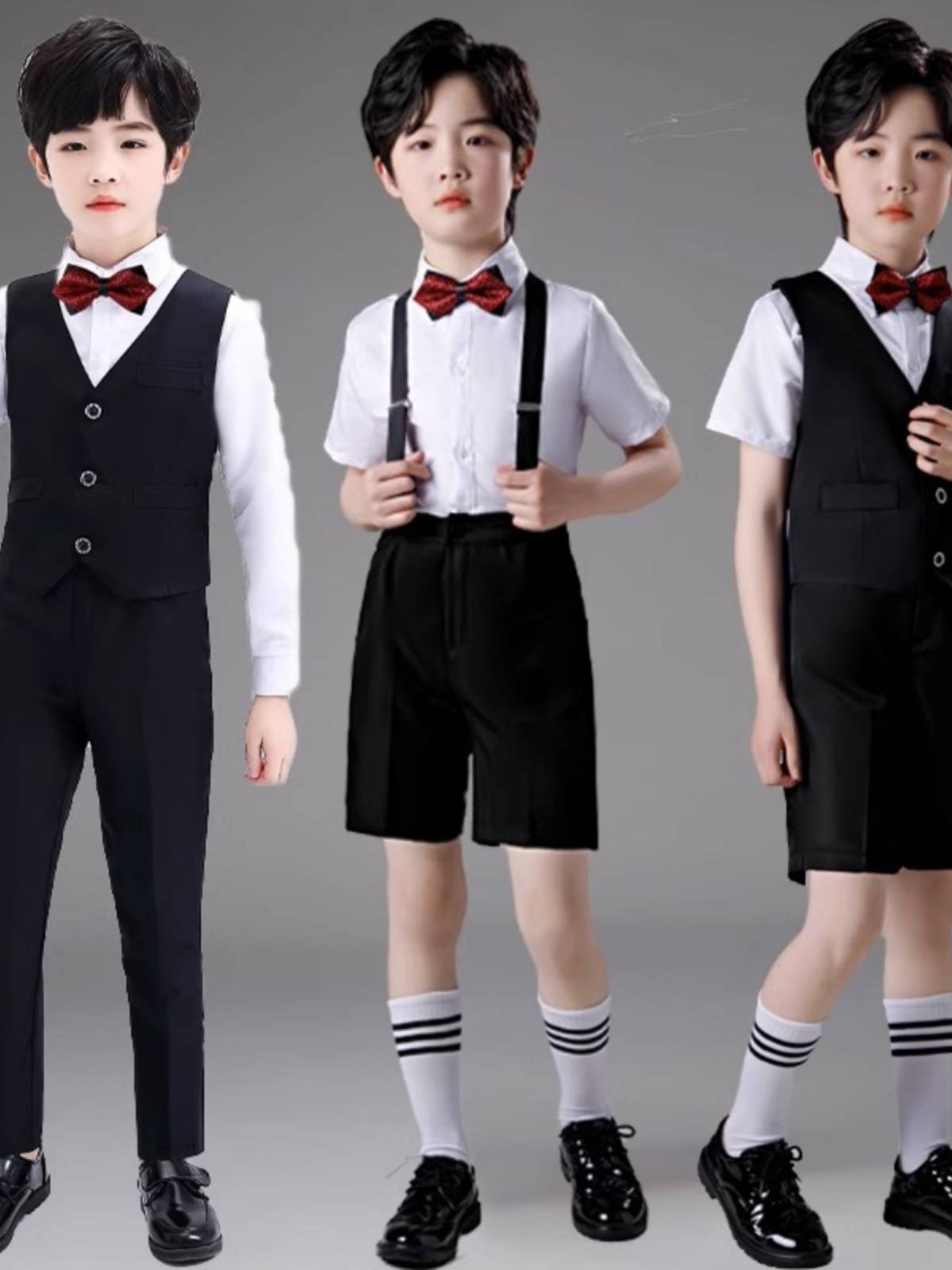 Children's dress set Sui clothing girl strap pants kindergarten graduation chorus performance service recitation piano performance service