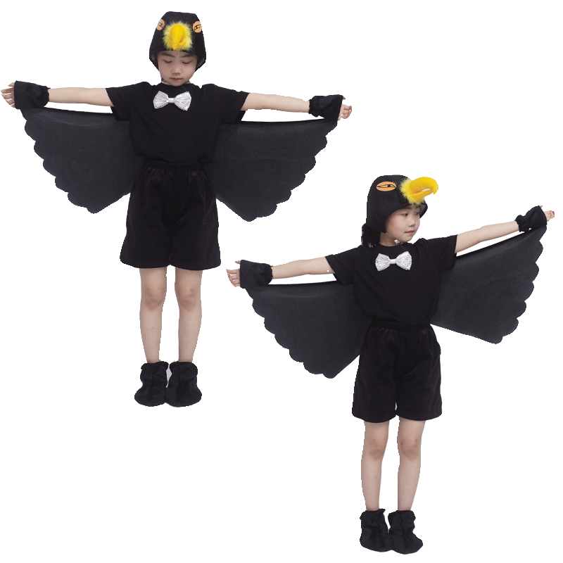 Children's performances, animals, small chickens, chicks, little eagle, crow bird bees, cotton fabric performance clothing