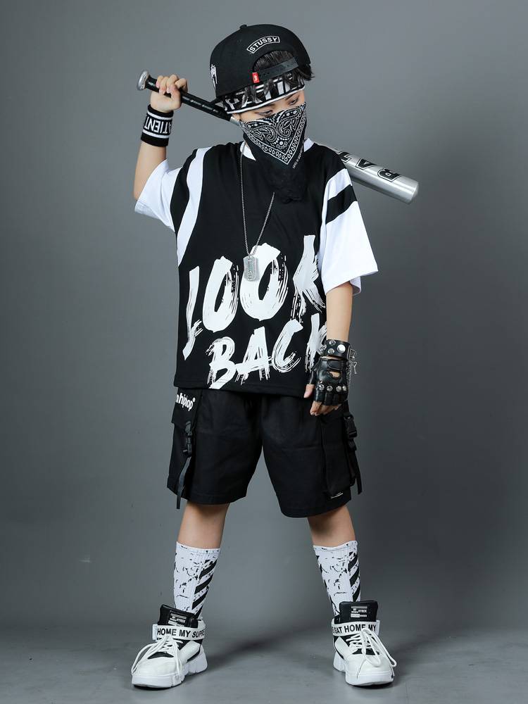 Liuyi Children's Street Dance Tide Clothing Set Boys Hip Hop Jazz Dance Performance Shelf Drives Show Performance Clothing Summer
