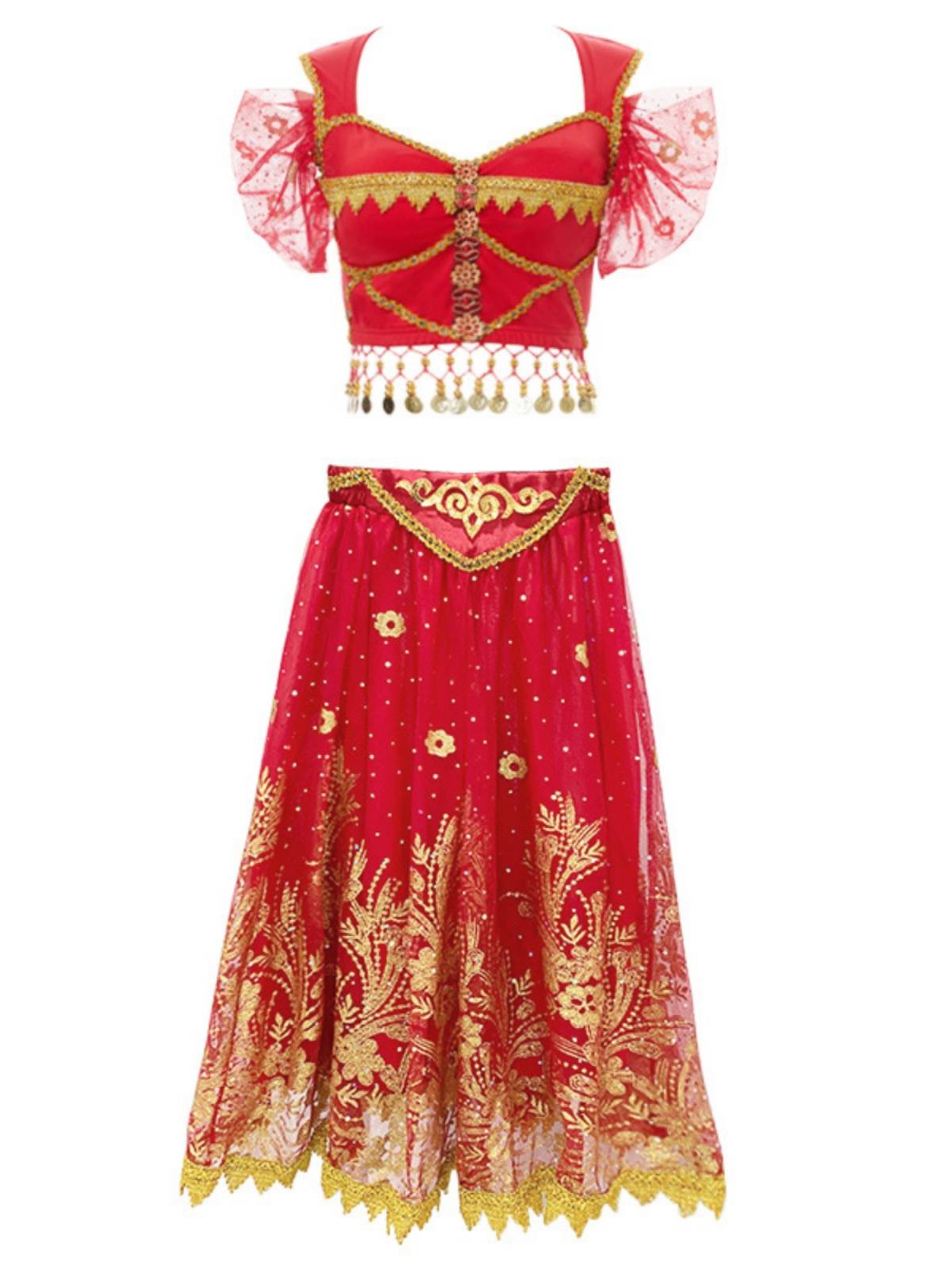 Children's Performance Clothing Indian Dance Jasmine Princess Skirt National Xinjiang Desert Exotic Dunhuang Set